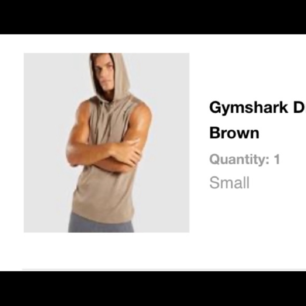 Gymshark sleeveless hoodie.